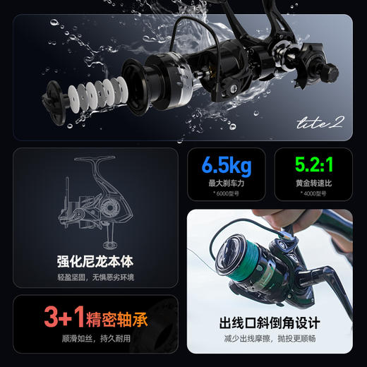 汉鼎幻翎lite二代路亚纺车轮矶钓鱼线轮微物纺车轮路亚轮钓鱼用具 商品图1