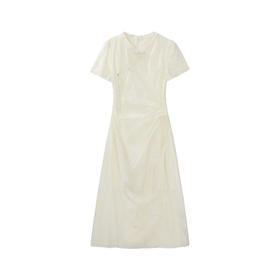 鹿向南【谍影柔光】新中式连衣裙女夏季2025年新款设计感显瘦裙子QJD00306