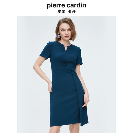 皮尔卡丹女装知性优雅简约修身短袖上衣 商品图4