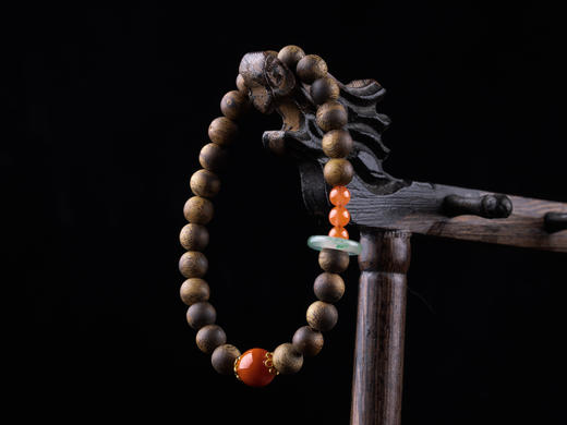 XY0267沉香+南红非洲翠跑环手串 商品图8