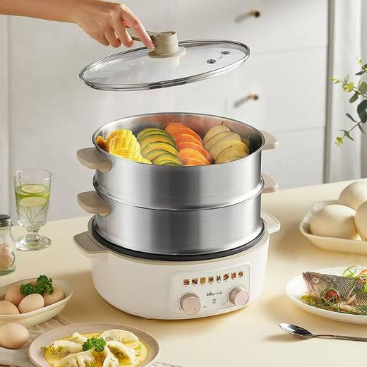 小熊电饼铛多功能家用加热煎饼锅电蒸锅煮锅加大加深不粘电饼档 商品图6