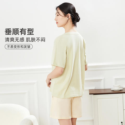 ALDOLA/雅黛俪2025女士睡衣纯棉家居服短袖可外穿夏短裤全棉套装 商品图8