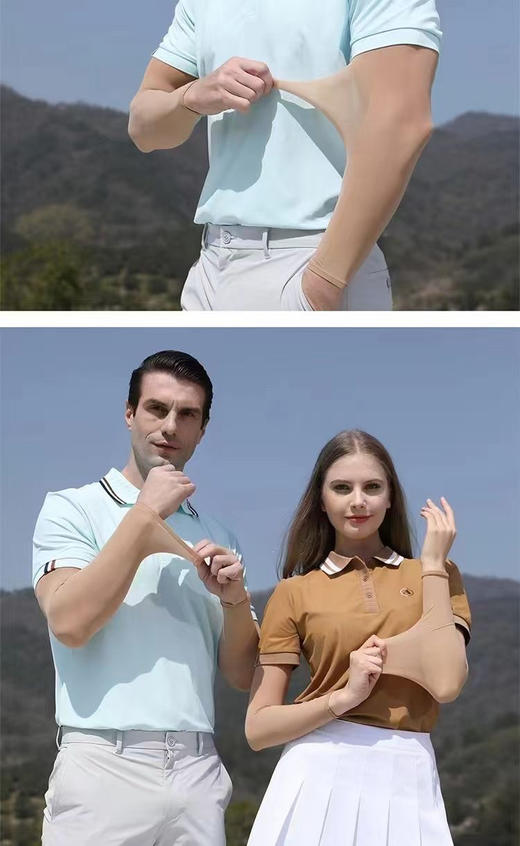 韩国进口 DelleGo高尔夫防晒袖，在韩国高尔夫系列防晒袖销量稳居第一！
真我肤色，隐形防晒
丝绸般轻柔，清风拂过般清凉！
无指款/手指款，男女通用！国内现货，数量不多。
特价💰129/一副包邮 商品图1