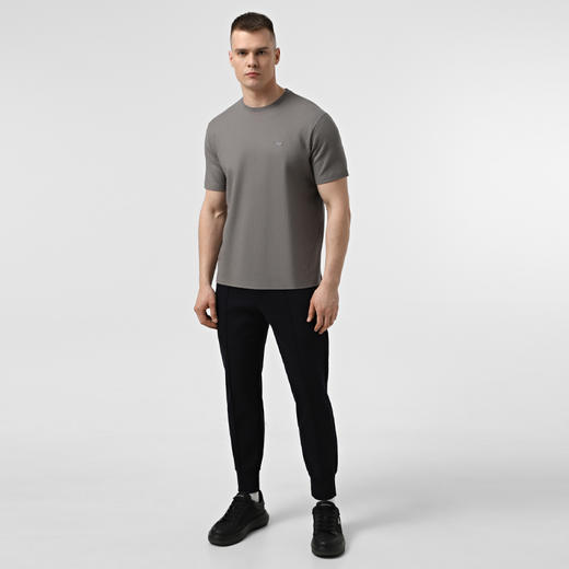 EMPORIO ARMANI 阿玛尼 男士小鹰徽标刺绣棉质圆领短袖T恤 灰色 EM001728 AF14874 F8041 商品图3