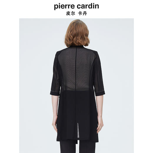 皮尔卡丹女装简约通勤单排扣中长款毛呢大衣 商品图2