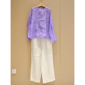 套头衫（23708004-暮山紫）+阔腿裤（24709253-凝脂）