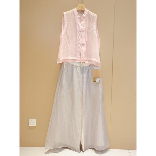 马甲（23704158-粉米）+阔腿裤（22809137B-素采） 商品图0