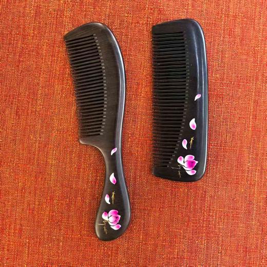 阴沉木印花梳°无柄&手柄款 商品图0