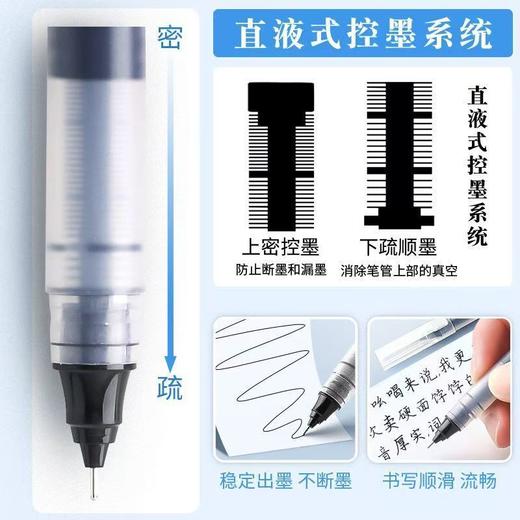 晨光直液式走珠笔学生考试专用0.5mm速干全针管黑色巨能写中性笔 商品图6