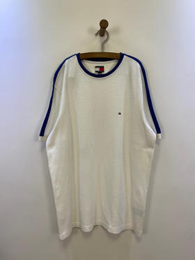 90年代 Vintage Tommy Hilfiger 特殊面料 短袖T恤 _SST(L)