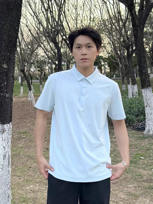 419-5 两棵树 韩国单 男士商务休闲 polo短袖 抗菌防晒速干 老朱穿L 商品图2