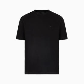 EMPORIO ARMANI 阿玛尼 男士小鹰徽标压花棉质圆领短袖T恤 黑色 EM001728 AF14874 FC039