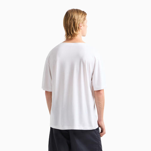 EMPORIO ARMANI 阿玛尼 男士真丝混纺针织圆领短袖T恤 白色 EM000748 AF12913 U0003 商品图2
