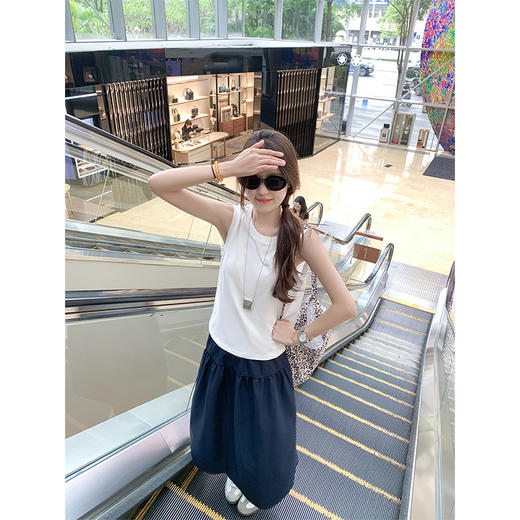 <曾小咸推荐>日系休闲白色宽松百搭纯色背心 商品图2