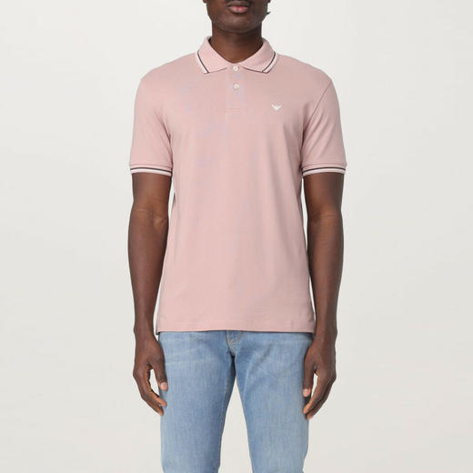 EMPORIO ARMANI 阿玛尼 男士小鹰徽标刺绣棉质短袖polo衫 粉色 8N1FB4 1JPTZ U4288 商品图1