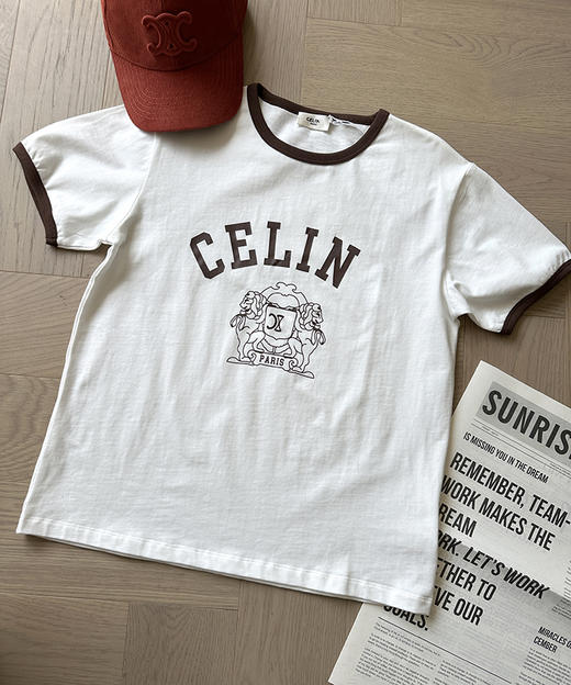 THS-限时 塞琳家 女士撞色字母印花T恤 2色 BH2588 商品图4