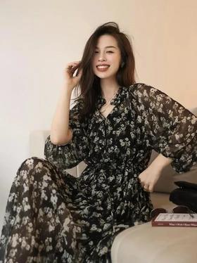 LPIUTY品牌直发！浪漫限定！桑蚕丝碎花连衣裙 C1225033