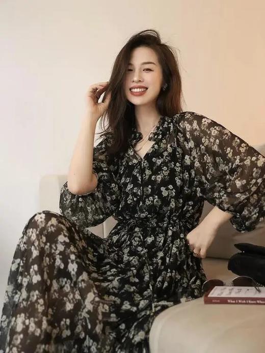 LPIUTY品牌直发！浪漫限定！桑蚕丝碎花连衣裙 C1225033 商品图0