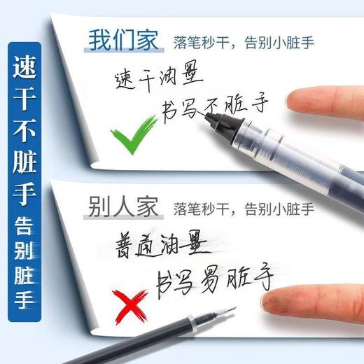 晨光直液式走珠笔学生考试专用0.5mm速干全针管黑色巨能写中性笔 商品图5