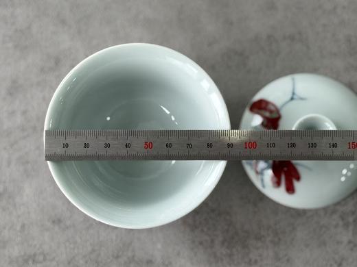 【家有好器】景德镇青花釉里红写意花鸟二才盖碗《鸟极啼芳》 商品图4