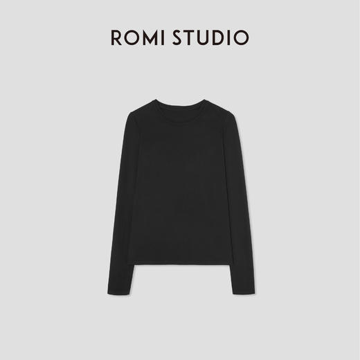 ROMI STUDIO“轻盈自在”弹力磨毛修身圆领居家长袖T恤 RW24WSD0786 商品图4