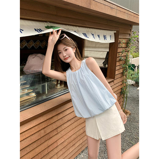 <曾小咸推荐>3.30现货秒杀 ！微信超特价！韩系无袖背心衬衫 日常119.99 立减50 秒杀69.99！！ 商品图3