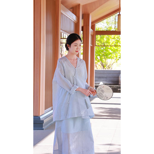 新中式上衣（25710157碧落-设计师）+半裙（25706158碧落-设计师） 商品图0