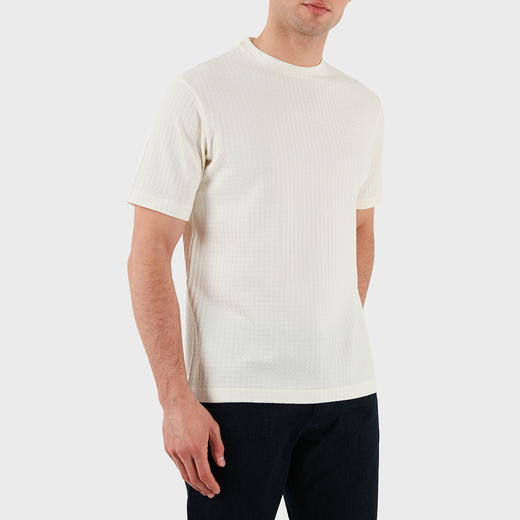 EMPORIO ARMANI 阿玛尼 男士小鹰徽标刺绣棉质圆领短袖T恤 白色 EM001728 AF14874 F1053 商品图1