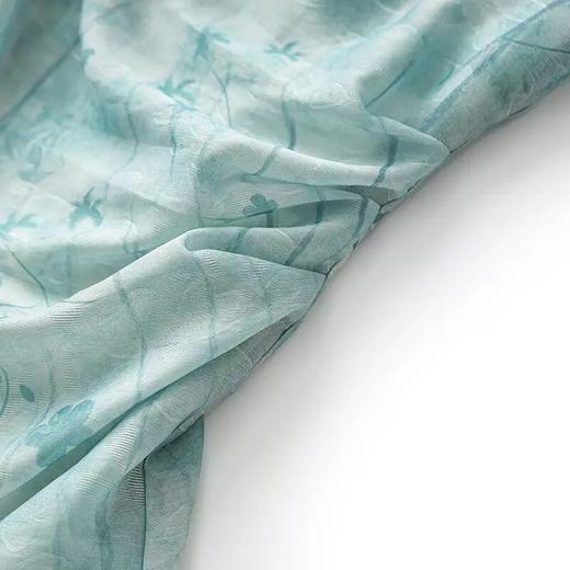 【高货wl】全新升级【铂金会员321/天猫429/差价108】(95204) 洛诗琳新中式温婉优雅假两件暗纹提花拼压褶琉光纱连衣裙 商品图3