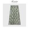 【旷野的风】100%人丝法式印花撞色褶皱感松紧腰半身裙 W-62930 商品缩略图2