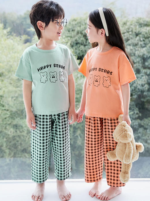 【YW】无忧购儿童睡衣夏季纯棉短袖长裤家居服套装 (截单后7天发货) 商品图1
