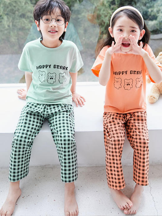 【YW】无忧购儿童睡衣夏季纯棉短袖长裤家居服套装 (截单后7天发货) 商品图3