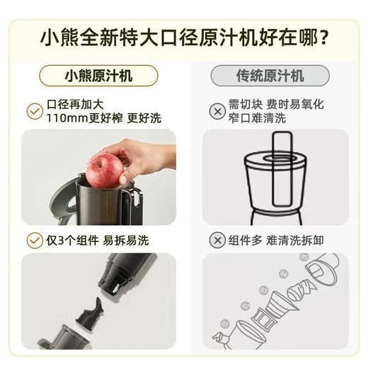 小熊原汁机电动榨汁机汁渣分离家用全自动超大口径榨果汁机果蔬机 商品图1