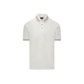 EMPORIO ARMANI 阿玛尼 男士小鹰刺绣徽标棉质短袖polo衫 白色 EM000859 AF12955 U0003