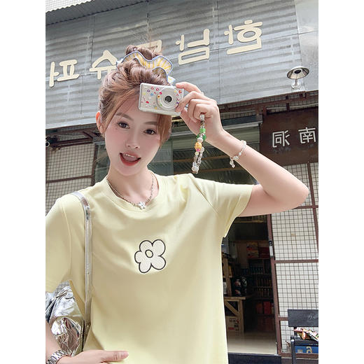 <曾小咸推荐>3.29现货秒杀 ！微信超特价！简约绣花短袖T恤 日常109.99 立减50 秒杀59.99！！ 商品图1