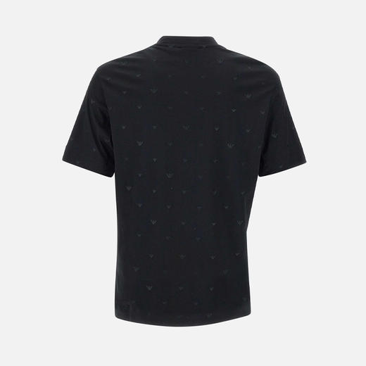 EMPORIO ARMANI 阿玛尼 男士微型老鹰徽标刺绣莱赛尔混纺圆领短袖T恤 黑色 EM001400 AF10017 FC185 商品图2