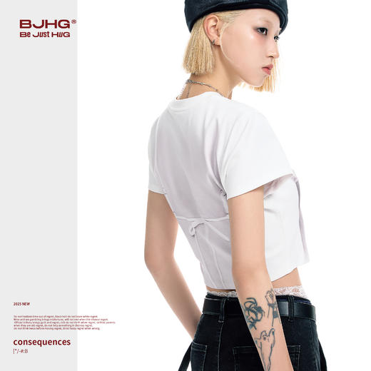 BJHG不计后果 修身短袖t恤女夏季2025新款潮牌美式高级感小众上衣 商品图1