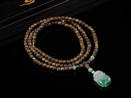 XY0238沉香+招财翡翠貔貅挂件 商品图8