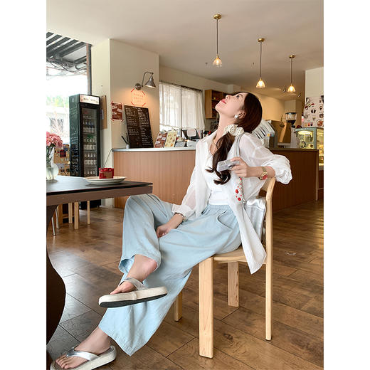 <曾小咸推荐>3色简约百搭高腰阔腿休闲裤 商品图2