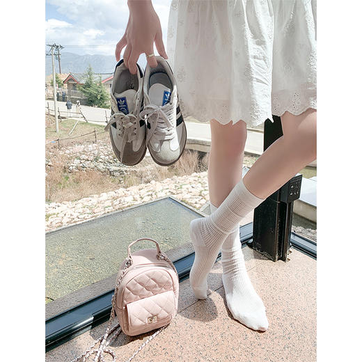 <曾小咸推荐>3色薄袜子韩系百搭显瘦纯色中筒袜 商品图2