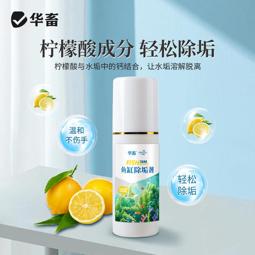 华畜鱼缸除垢剂水垢清除剂强力清洗鱼缸玻璃内壁水锈水垢清洁剂 商品图3