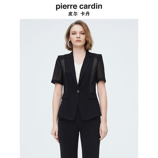 皮尔卡丹女装都市时尚简约干练气质短款衬衫 商品图0