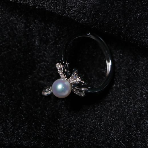 甄珠贝 【克罗心】十字宝剑 淡水珍珠开口戒指 6-7mm 925银 锆石 商品图2