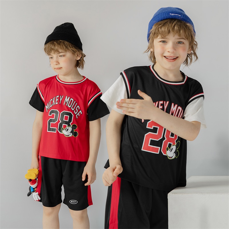 迪士尼夏季新品男女童套装透气儿童套装休闲婴幼儿套装222T1367