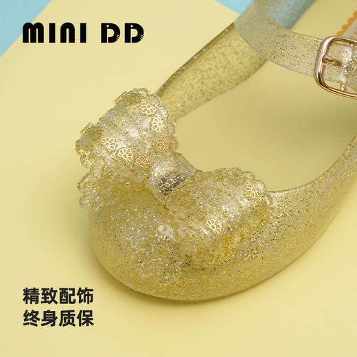 MINIDD果冻可爱女童沙滩鞋透气宝宝凉鞋5525-烫金蝴蝶结 商品图1
