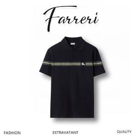 巴家 条纹微章短袖Polo衫