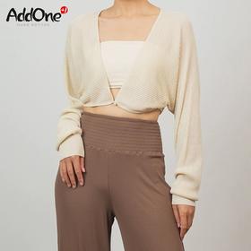 AddOne+1New 瑜伽时尚针织镂空大V领系扣防晒空调衫披肩外搭