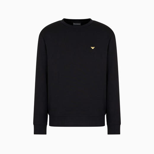 【二】EMPORIO ARMANI 阿玛尼 男士小鹰刺绣徽标混纺棉质针织衫 黑色 EM001700 AF10013 MC184 商品图0