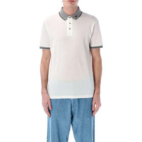 EMPORIO ARMANI 阿玛尼 男士小鹰刺绣徽标棉质短袖polo衫 白色 EM000852 AF12955 F0067