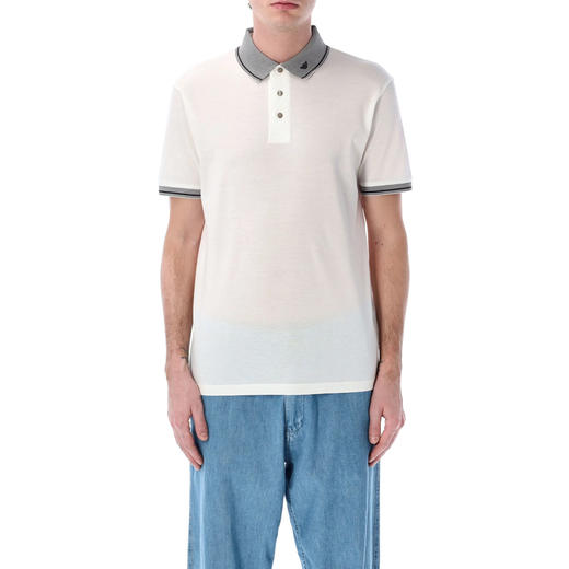 EMPORIO ARMANI 阿玛尼 男士小鹰刺绣徽标棉质短袖polo衫 白色 EM000852 AF12955 F0067 商品图0